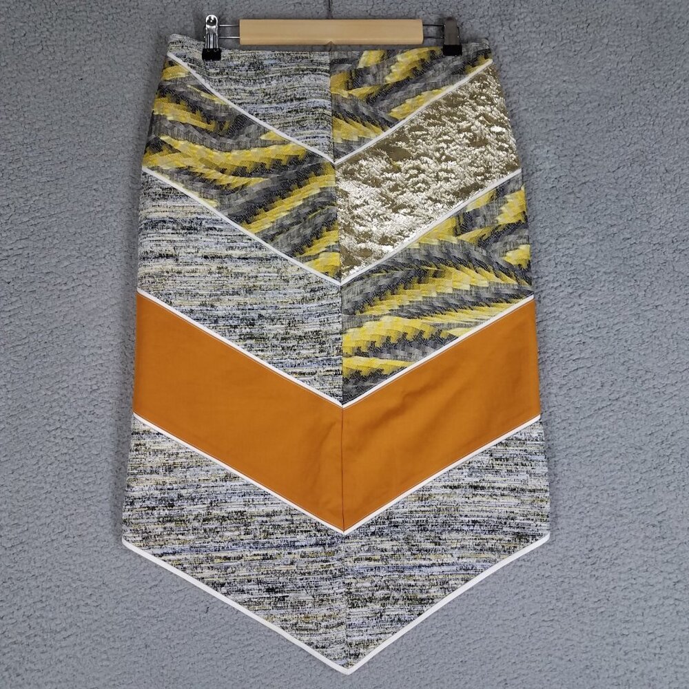 Kenzo Paris Midi Skirt Women's Large Pencil Straight Luxury Mixed Textures
